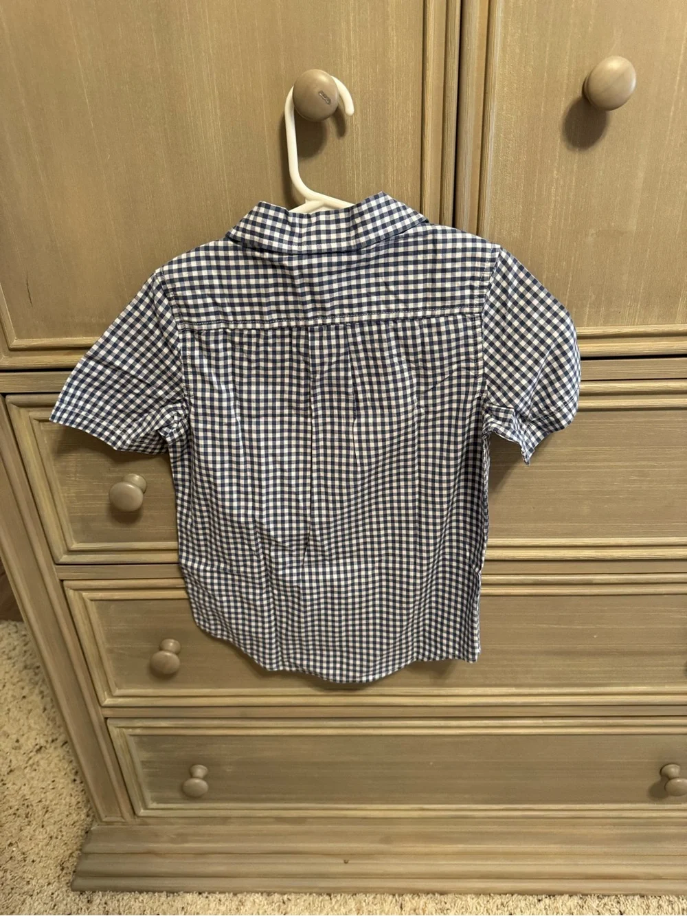 Baby Gap Blue and White Gingham Short-Sleeve Button-Up Shirt